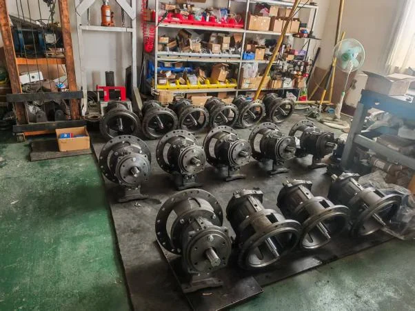 Batch of assembled ANSI process pumps at YSM factory