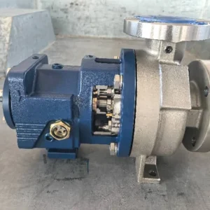Finished stainless steel ANSI process pump ready for dispatch